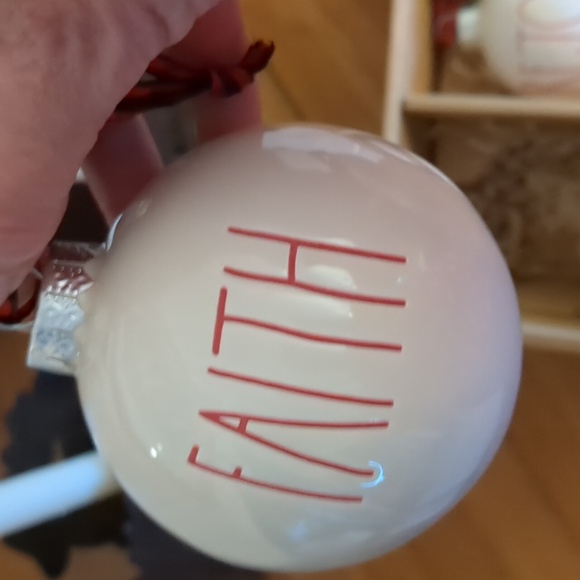 RAE DUNN Christmas Ornaments Cream Ceramic Balls - Picture 3 of 9